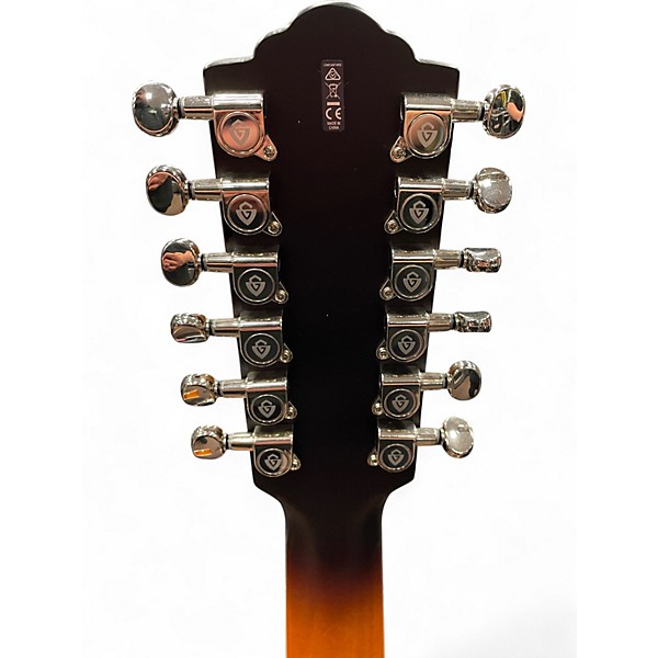 Used Guild F2512E DELUXE 2 Color Sunburst 12 String Acoustic Electric Guitar