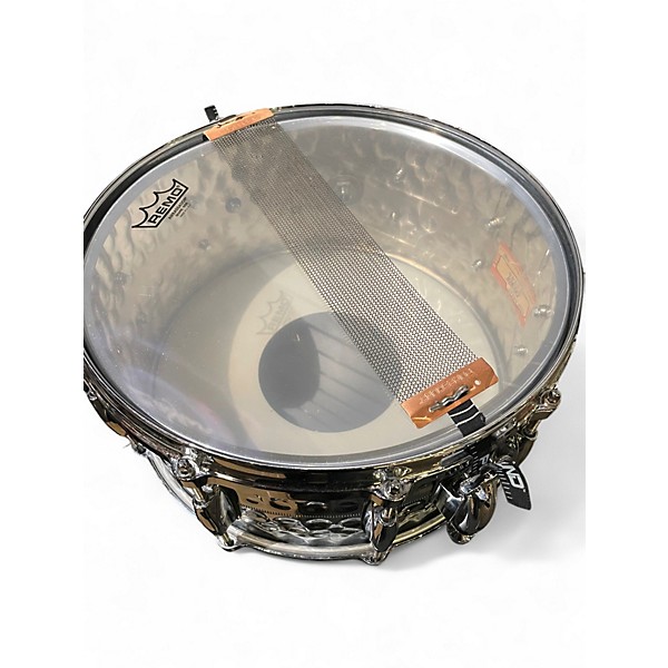 Used Gretsch Drums 14in Custom Hammered Chrome over Brass Chrome Silver Drum