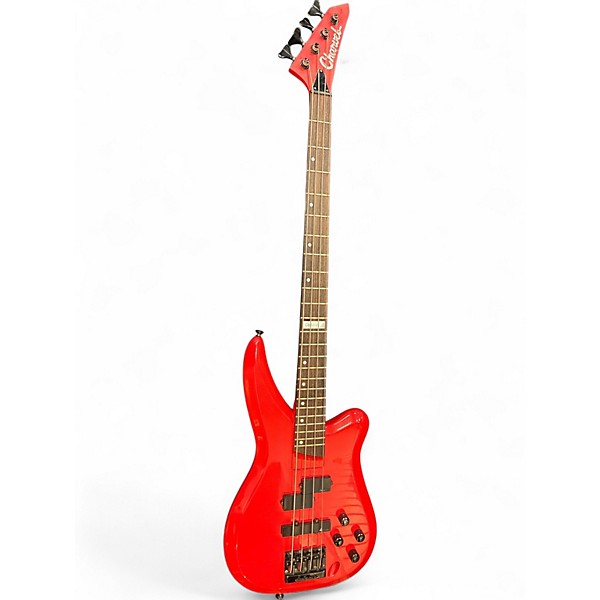 Vintage 1990s Charvel Fusion IV Fiesta Red Electric Bass Guitar