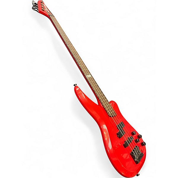 Vintage 1990s Charvel Fusion IV Fiesta Red Electric Bass Guitar