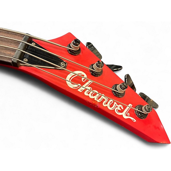 Vintage 1990s Charvel Fusion IV Fiesta Red Electric Bass Guitar