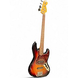 Used 2015 Fender American Standard Jazz Bass 3 Color Sunburst Electric Bass Guitar
