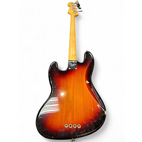 Used 2015 Fender American Standard Jazz Bass 3 Color Sunburst Electric Bass Guitar