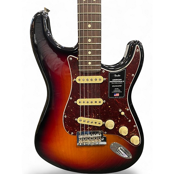 Used Fender American Professional II Stratocaster 2 Tone Sunburst Solid Body Electric Guitar