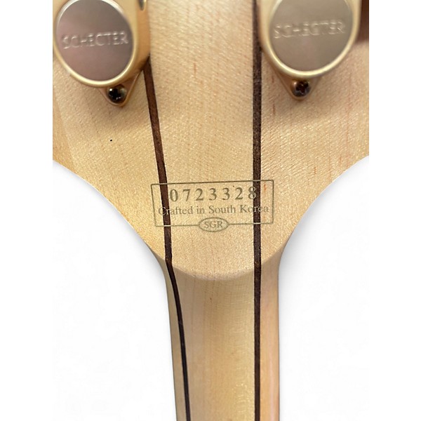 Used Schecter Guitar Research Stiletto Custom 4 String Natural Electric Bass Guitar
