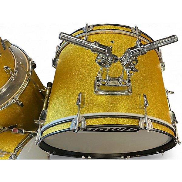 Used Ludwig 5 Piece Accent Metallic Gold Drum Kit