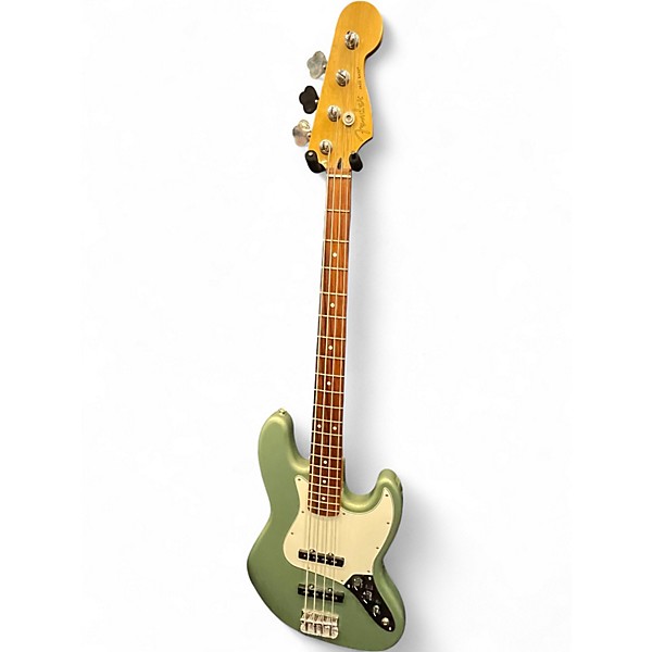 Used Fender Player Jazz Bass Sage Green Metallic Electric Bass Guitar