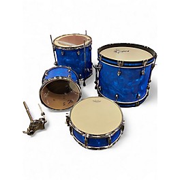 Used Gretsch Drums 4 Piece Catalina Club Series Blue Ghost Flames Drum Kit