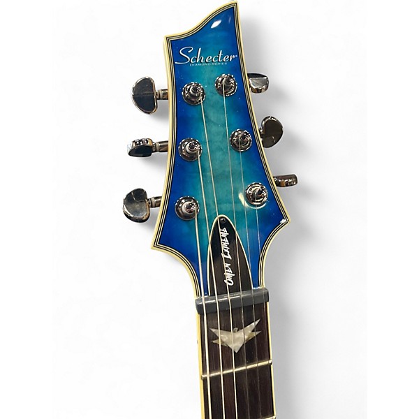 Used Schecter Guitar Research Omen Extreme 6 Blue Solid Body Electric Guitar