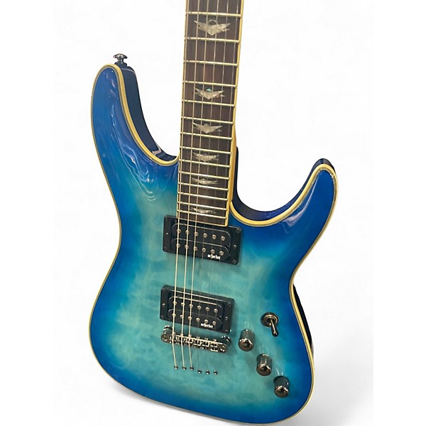 Used Schecter Guitar Research Omen Extreme 6 Blue Solid Body Electric Guitar