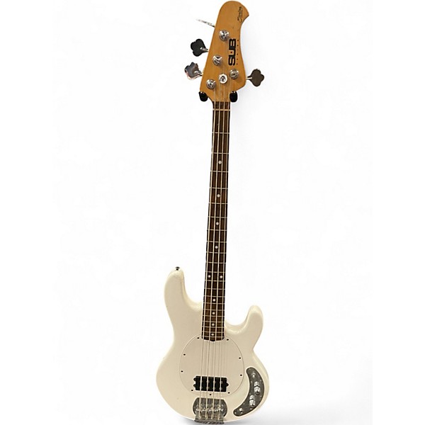 Used Sterling by Music Man Sub 4 White Electric Bass Guitar