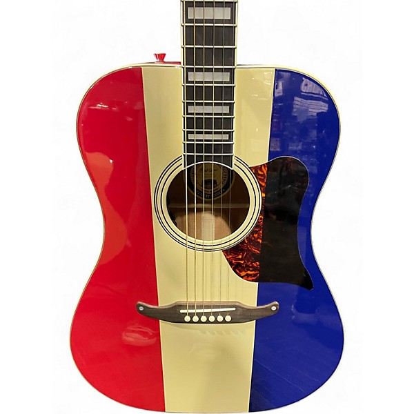 Used Fender BUCK OWENS KINGMAN Red White and Blue Acoustic Guitar