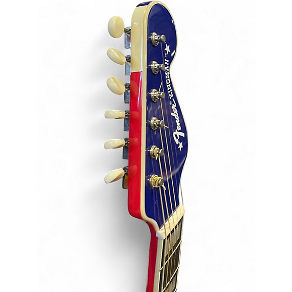 Used Fender BUCK OWENS KINGMAN Red White and Blue Acoustic Guitar