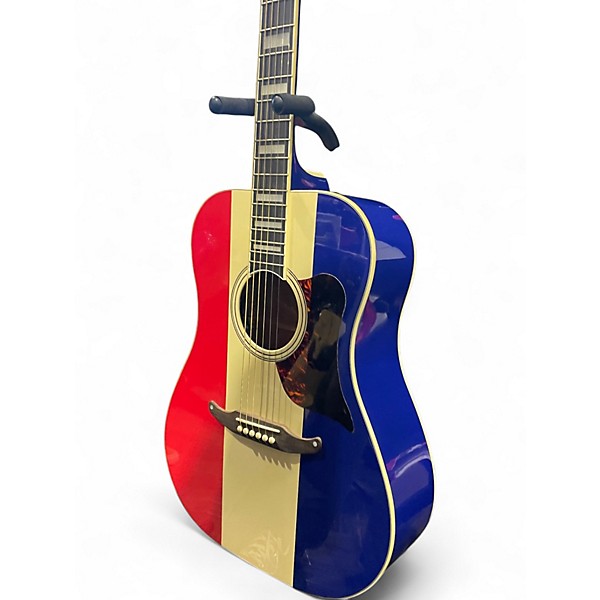 Used Fender BUCK OWENS KINGMAN Red White and Blue Acoustic Guitar