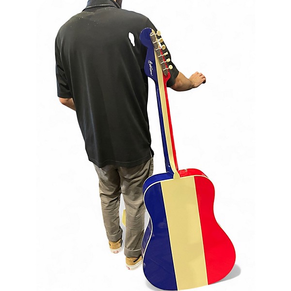 Used Fender BUCK OWENS KINGMAN Red White and Blue Acoustic Guitar
