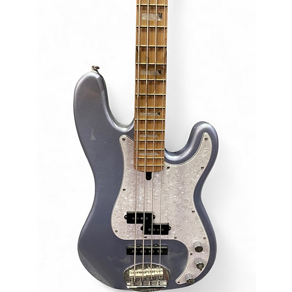 Used Lakland 44-02 Skyline Series Silver Sparkle Electric Bass Guitar