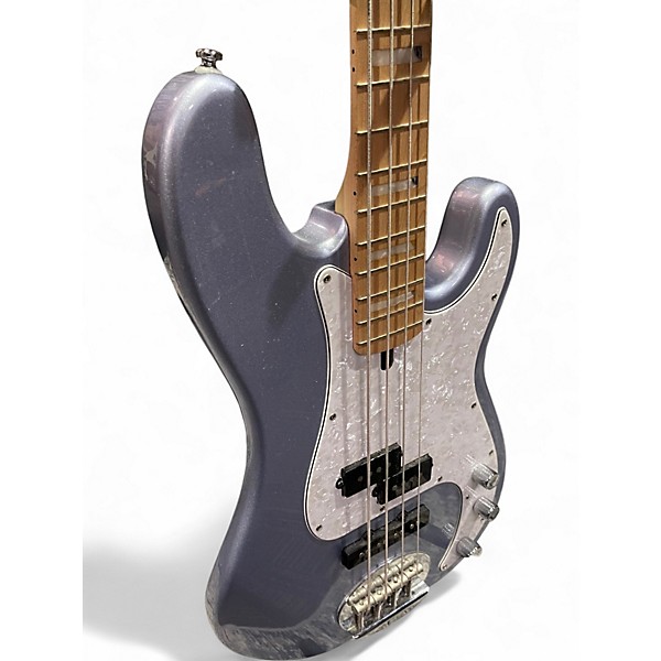 Used Lakland 44-02 Skyline Series Silver Sparkle Electric Bass Guitar