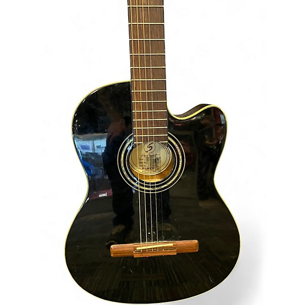 Used Greg Bennett Design by Samick C1CE Black Classical Acoustic Electric Guitar