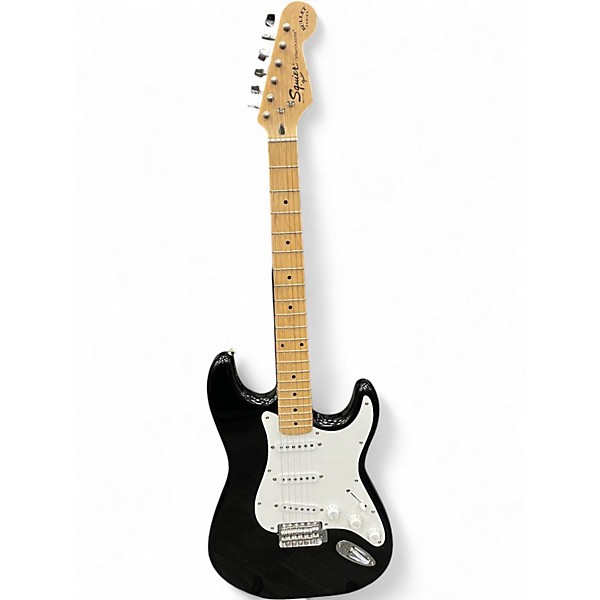 Used Squier Bullet Stratocaster Black and White Solid Body Electric Guitar