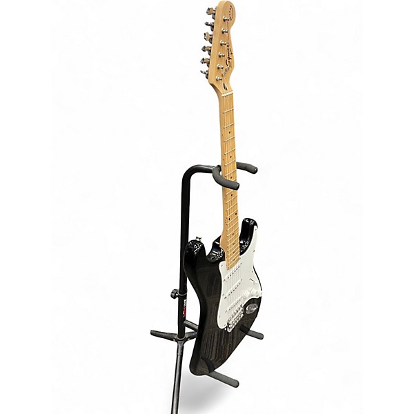 Used Squier Bullet Stratocaster Black and White Solid Body Electric Guitar