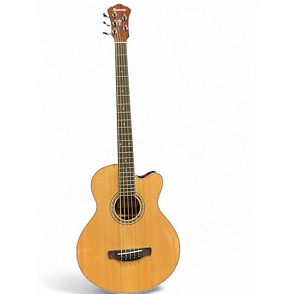 Used Ibanez aeb105e 5-String Natural Acoustic Bass Guitar