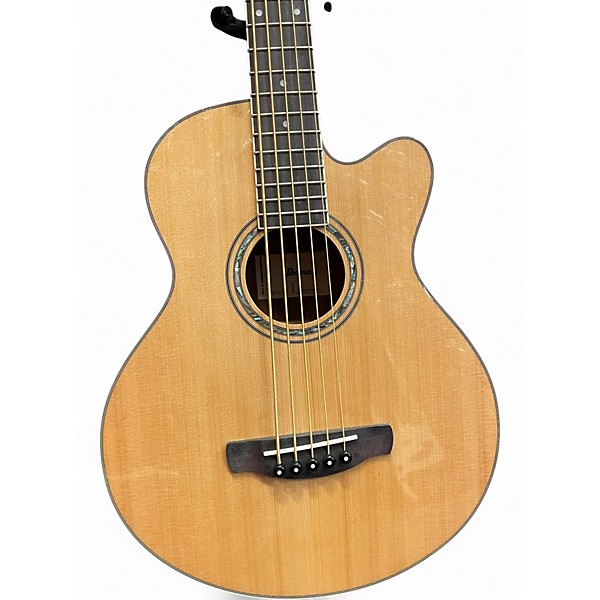 Used Ibanez aeb105e 5-String Natural Acoustic Bass Guitar