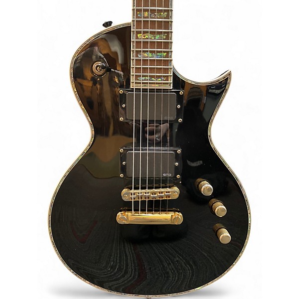 Used ESP ltd ec-1000 deluxe Black Solid Body Electric Guitar