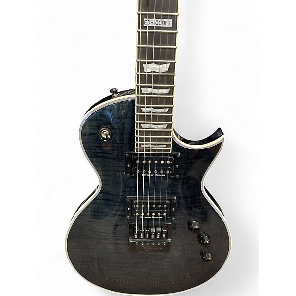 Used ESP LTD EC1000ET Trans Black Solid Body Electric Guitar
