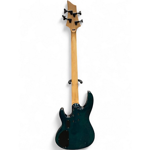 Used ESP LTD B154 Trans Blue Electric Bass Guitar