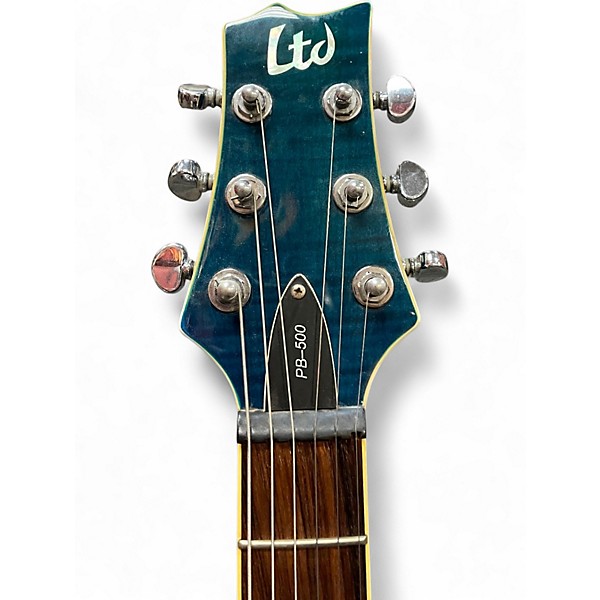 Used ESP LTD PB500 Trans Blue Solid Body Electric Guitar