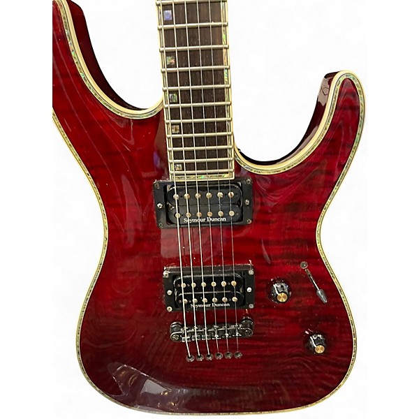 Used Ltd H1000 Trans Red Solid Body Electric Guitar