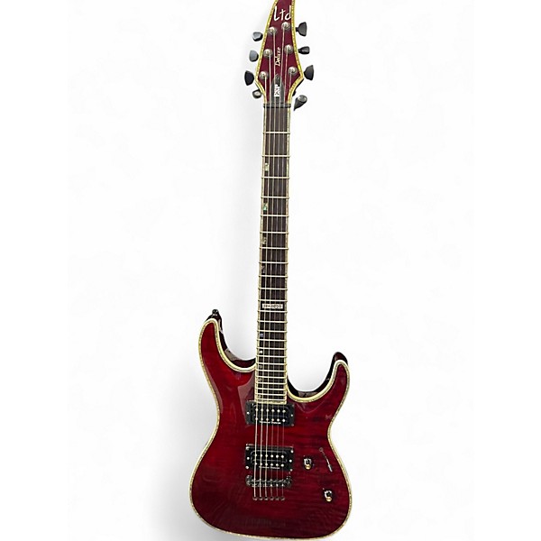 Used Ltd H1000 Trans Red Solid Body Electric Guitar