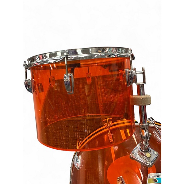 Vintage 1970s Ludwig 3 Piece Vistalite Amber Drum Kit