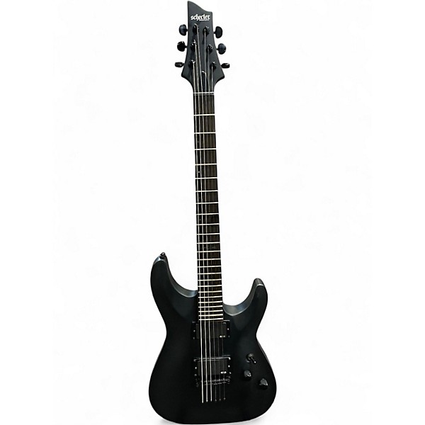 Used Schecter Guitar Research Damien 6 Black Solid Body Electric Guitar