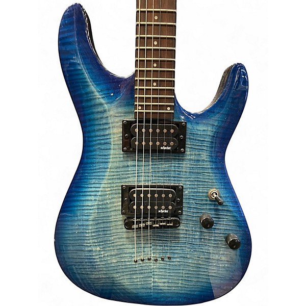 Used Schecter Guitar Research C6 ELITE Ocean Blue Burst Solid Body Electric Guitar