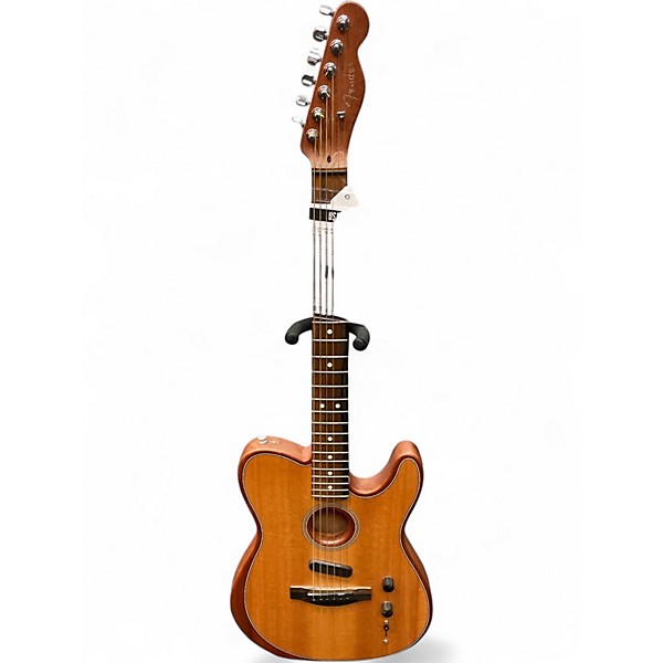 Used Fender American Acoustasonic Telecaster Natural Acoustic Electric Guitar