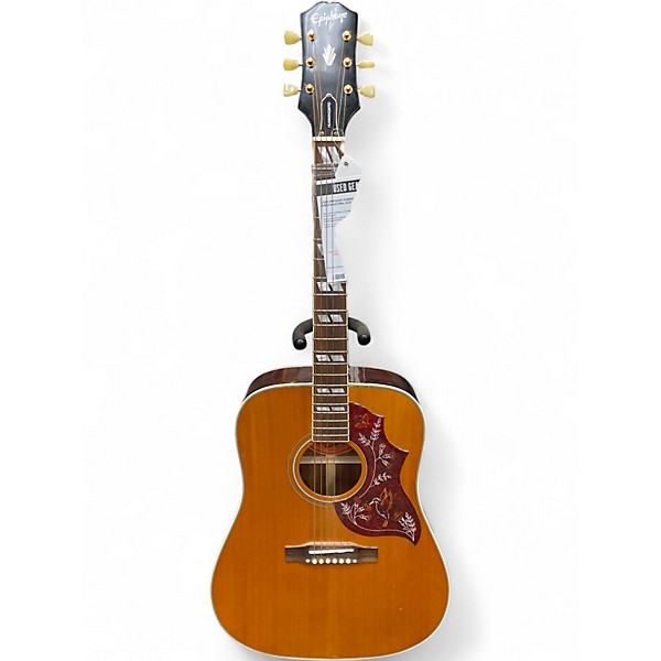 Used Epiphone Hummingbird Inspired by Gibson Natural Acoustic Electric Guitar