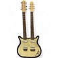 Used Danelectro DB612 DOUBLE NECK Black and White Solid Body Electric Guitar thumbnail
