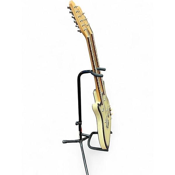 Used Danelectro DB612 DOUBLE NECK Black and White Solid Body Electric Guitar