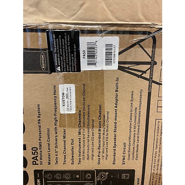 Used Kustom PA PA50 Powered Speaker