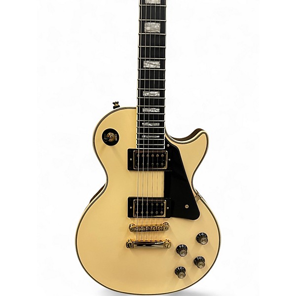 Used Epiphone Les Paul Custom Blackback Antique Ivory Solid Body Electric Guitar