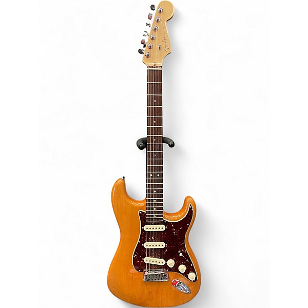 Used Fender American Deluxe Stratocaster Amber Solid Body Electric Guitar