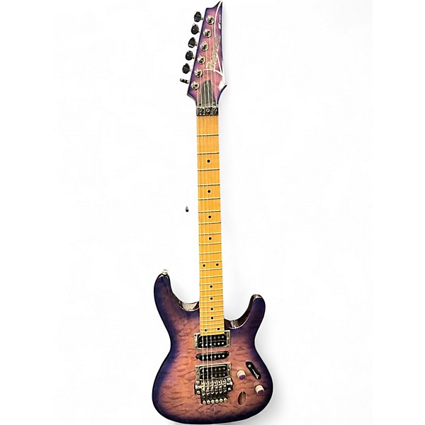 Used Ibanez S570MQM Trans Purple Solid Body Electric Guitar