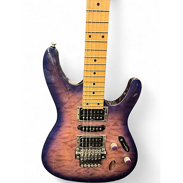 Used Ibanez S570MQM Trans Purple Solid Body Electric Guitar