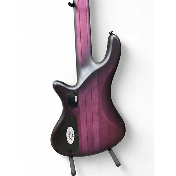 Used Schecter Guitar Research Stiletto Studio 5 String Trans Purple Electric Bass Guitar