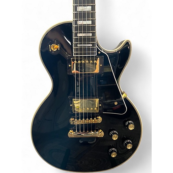 Used 2024 Epiphone Inspired by Gibson Custom Les Paul Custom Ebony Solid Body Electric Guitar