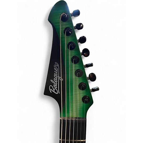 Used 2025 Balaguer GROWLER CUSTOM Trans Green Solid Body Electric Guitar