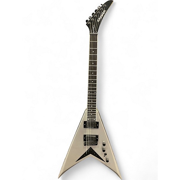 Used Kramer Dave Mustaine Vanguard Metallic Silver Solid Body Electric Guitar