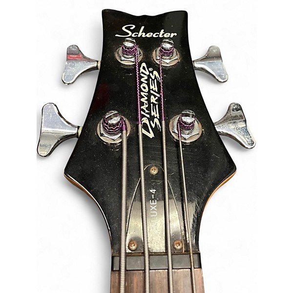 Used Schecter Guitar Research Deluxe 4 Diamond Series Black Electric Bass Guitar