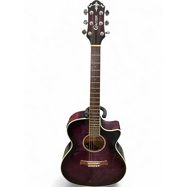 Used Crafter Guitars GCL-80 Purple Acoustic Guitar